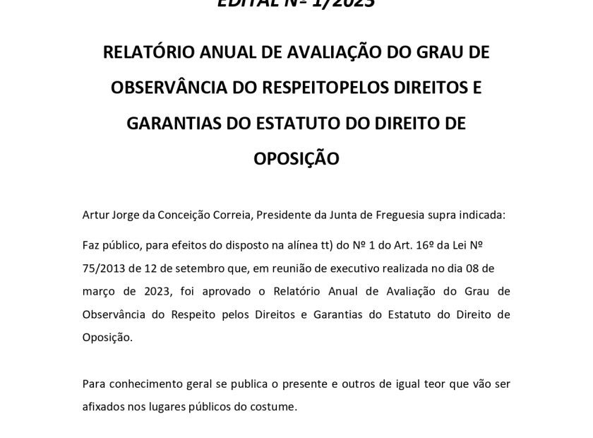 01. Edital Relatório Direito Aposição